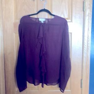 Moulinette soeurs, size 4, dark grape blouse